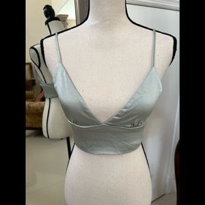 Zara green satin bra top!